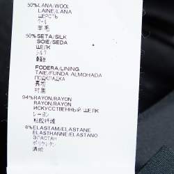 Pre Owned Versace Black Wool & Silk Pencil Skirt L