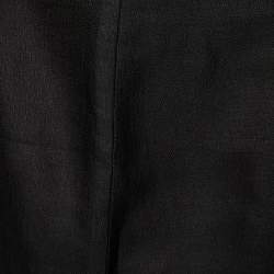 Pre Owned Versace Black Wool & Silk Pencil Skirt L