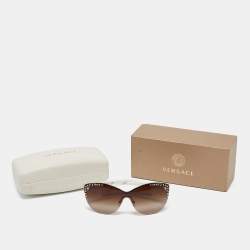 Pre Owned Versace Brown/White Gradient MOD.2152 Studded Cat Eye Sunglasses
