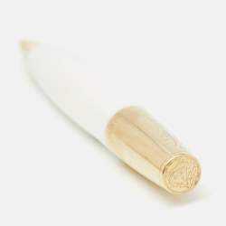 Versace Medusa Gold Tone White Ballpoint Pen
