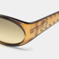 Versace Brown MOD.435 Medusa Studded Oval Sunglasses