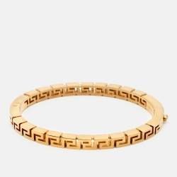 Versace Greca Gold Tone Bangle Bracelet L