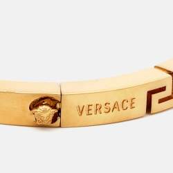Versace Greca Gold Tone Bangle Bracelet L