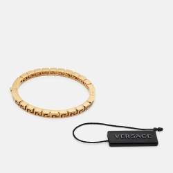 Versace Greca Gold Tone Bangle Bracelet L
