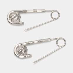 Versace Silver Tone Safety Pin Brooch Set of Two