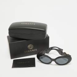 مملوكة مسبقًا Versace Black MOD 4426BU Medusa Crystals Oval Sunglasses