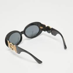 مملوكة مسبقًا Versace Black MOD 4426BU Medusa Crystals Oval Sunglasses