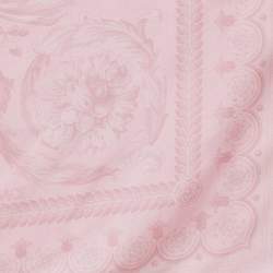 Pre Owned Versace Pink Floral Print Silk Square Scarf