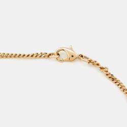 Pre Owned Versace Medusa Enamel Crystals Gold Tone Tassel Necklace