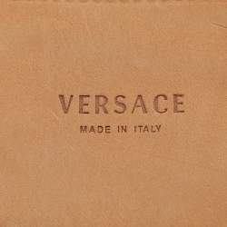 Versace Turquoise Leather and Stretch Fabric Waist Belt 85CM