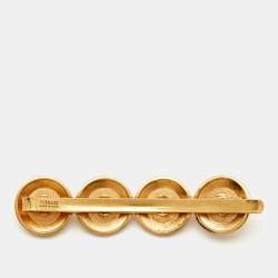 Pre Owned Versace Medusa Gold Tone Hair Pin