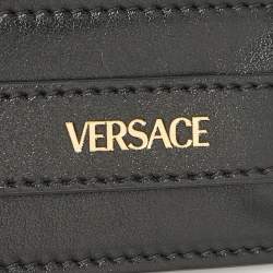 Versace Black Canvas and Leather La Greca Signature Shoulder Bag Strap