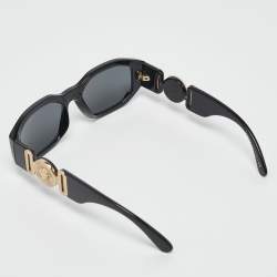 مملوكة مسبقًا Versace Black 4361 Medusa Biggie Rectangular Sunglasses