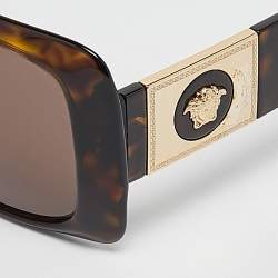 Versace Havana/Brown VE4405 Medusa Square Sunglasses