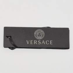 Versace Black Leather La Medusa Slim Buckle Belt 90CM
