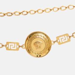 Pre Owned Versace Medusa Gold Tone Chain Belt