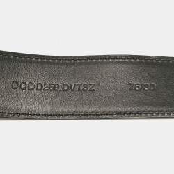 Pre Owned Versace Black Leather Medusa Head Buckle Belt 75 CM