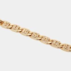 Pre Owned Versace Medusa Crystals Gold Tone Necklace