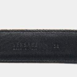 Versace Multicolor Baroque Print Fabric Buckle Waist Belt