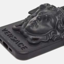 Versace Black Rubber La Medusa iPhone 12/12 Pro Cover
