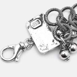 Versace Medusa Gunmetal Tone Triple Link Charm Bracelet