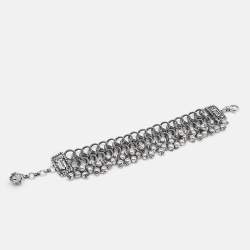 Versace Medusa Gunmetal Tone Triple Link Charm Bracelet