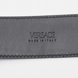 Versace Black Leather Medusa Head Buckle Belt 95CM