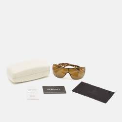 Versace Black/Gold MOD. 2072-B Crystals Shield Sunglasses