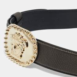 Versace Metallic Leather Medusa Buckle Belt 85CM