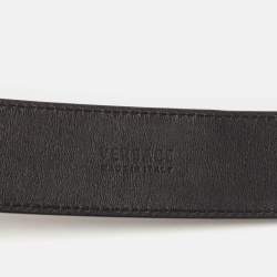 Versace Black Patent Leather Medusa Square Buckle Belt 85 CM