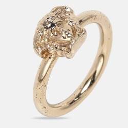 Versace Gold Tone Medusa Ring Size 53