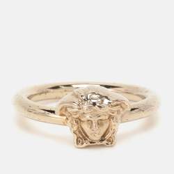 Versace Gold Tone Medusa Ring Size 53