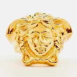 Versace Medusa Gold Tone Ring Size 55