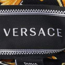 Versace Black/Yellow Barocco Silk Bow Headband One Size