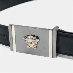 Versace Black Leather Icon Medusa Belt 90CM