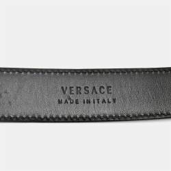 Versace Black Leather Icon Medusa Belt 90CM