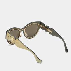 Versace Gold/Black Mirrored MOD 2234 Cat Eye Sunglasses