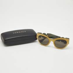 Versace Gold/Black Mirrored MOD 2234 Cat Eye Sunglasses