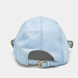 Versace Tribute Blue Leather Medusa Medalion Baseball Cap Size 57