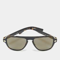 Versace Dark Brown Mirrored MOD. 2199 Medusa Frame Square Sunglasses
