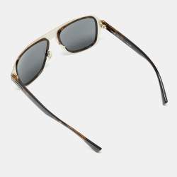 Pre Owned Versace Dark Brown Mirrored MOD. 2199 Medusa Frame Square Sunglasses