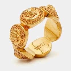 Versace Medusa Gold Tone Ring Size 53