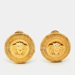 Versace Medusa Biggie Gold Tone Earrings