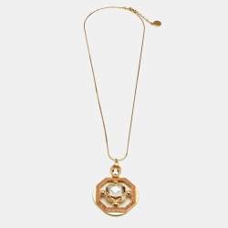 Versace Crystals Enamel Gold Tone Necklace