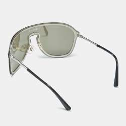 Pre Owned Versace Grey Mirrored MOD. 2180 Medusa Shield Sunglasses