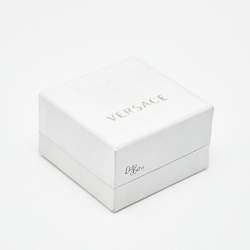 Pre Owned Versace Icon Medusa Gold Tone Large Ring Size 57