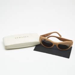 Pre Owned Versace Beige/Brown MOD. 4253 Medusa Cat Eye Sunglasses