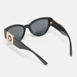 Pre Owned Versace Black MOD 4398 Medusa Cat Eye Sunglasses