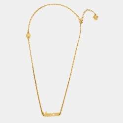Pre Owned Versace Medusa Gold Tone Chain Necklace