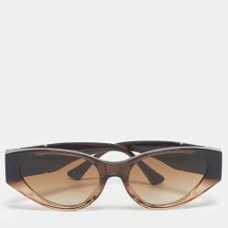 Pre Owned Versace Ombre Brown Gradient MOD 4454 Medusa Oval Sunglasses